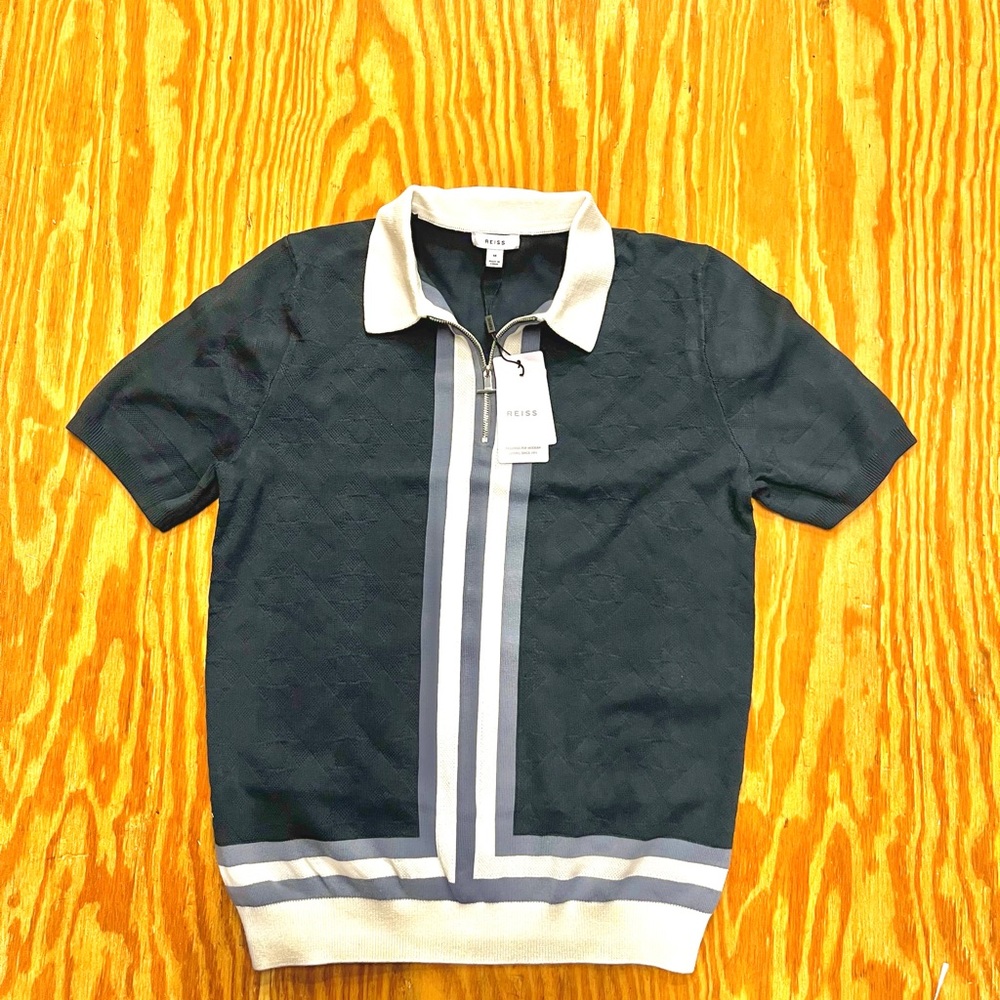 LONDON-SS HALF ZIP TEXTURE